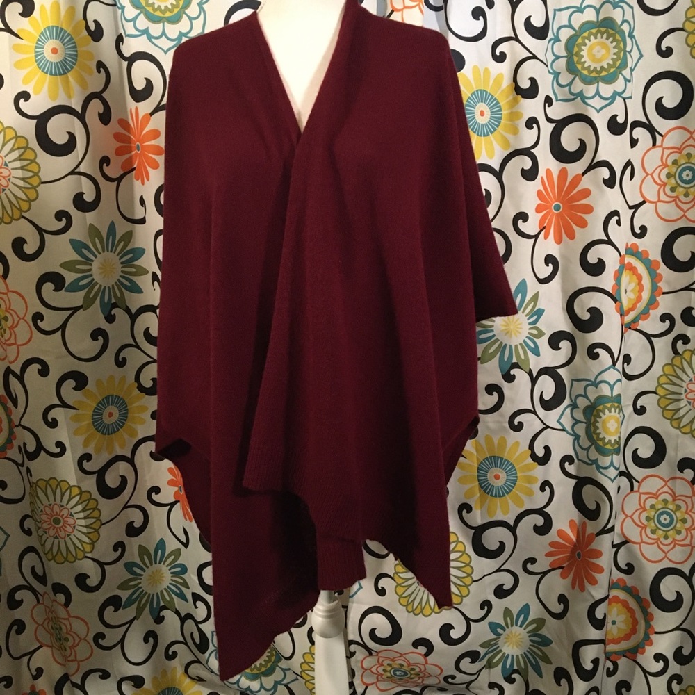 Charter Club maroon cashmere wrap O/S